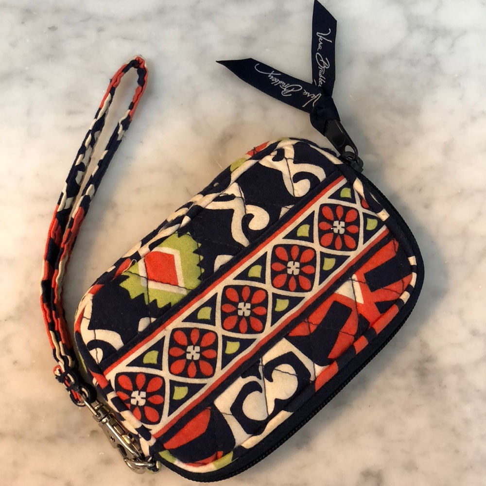 Vera Bradley zip-close wristlet wallet.